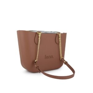 Petite Tan, tan gold chain handle